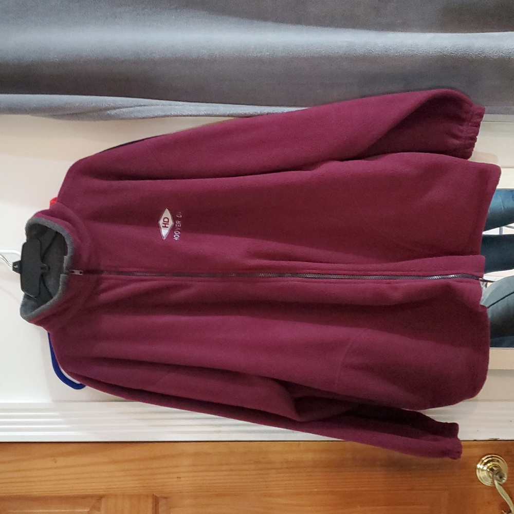 Hoover Dam Fleece Jacket Size XXL Maroon Burgundy Full Zip
